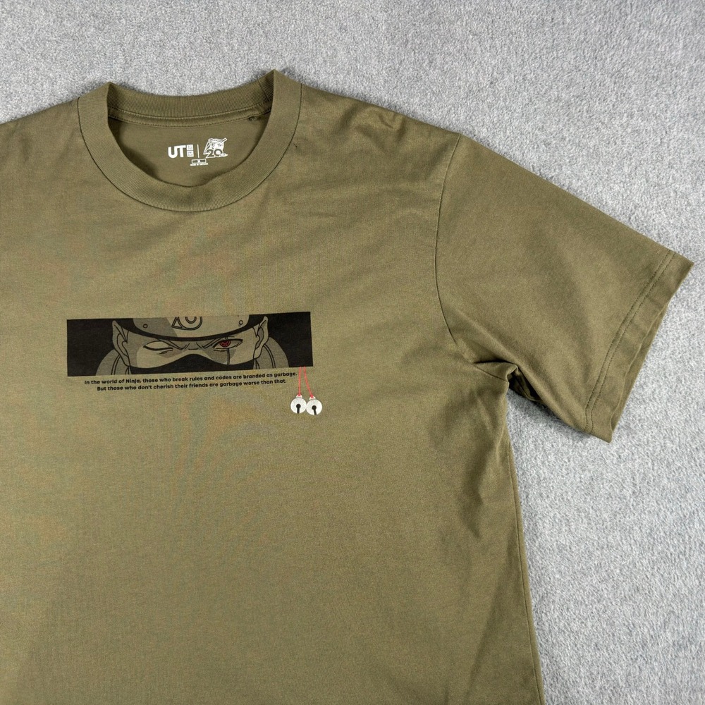 Uniqlo UT Naruto 20th Anniversary Kakashi Hatake T Shirt Olive Green M